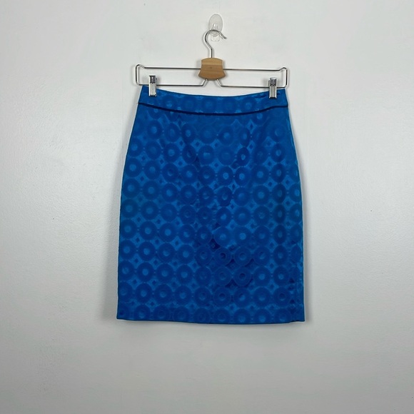 Maeve Womens 2 Pencil Skirt Zip Button Back Closure Circle Design Lined Skirt - Picture 1 of 10